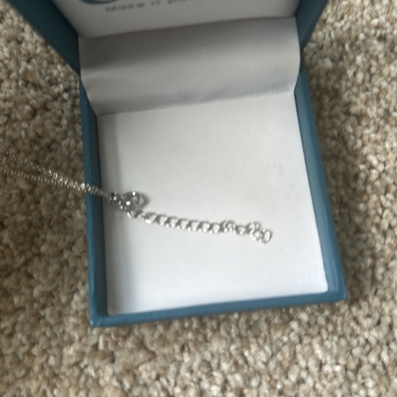 Sterling Silver Aqua Crystal Jellyfish Necklace - Picture 4 of 7